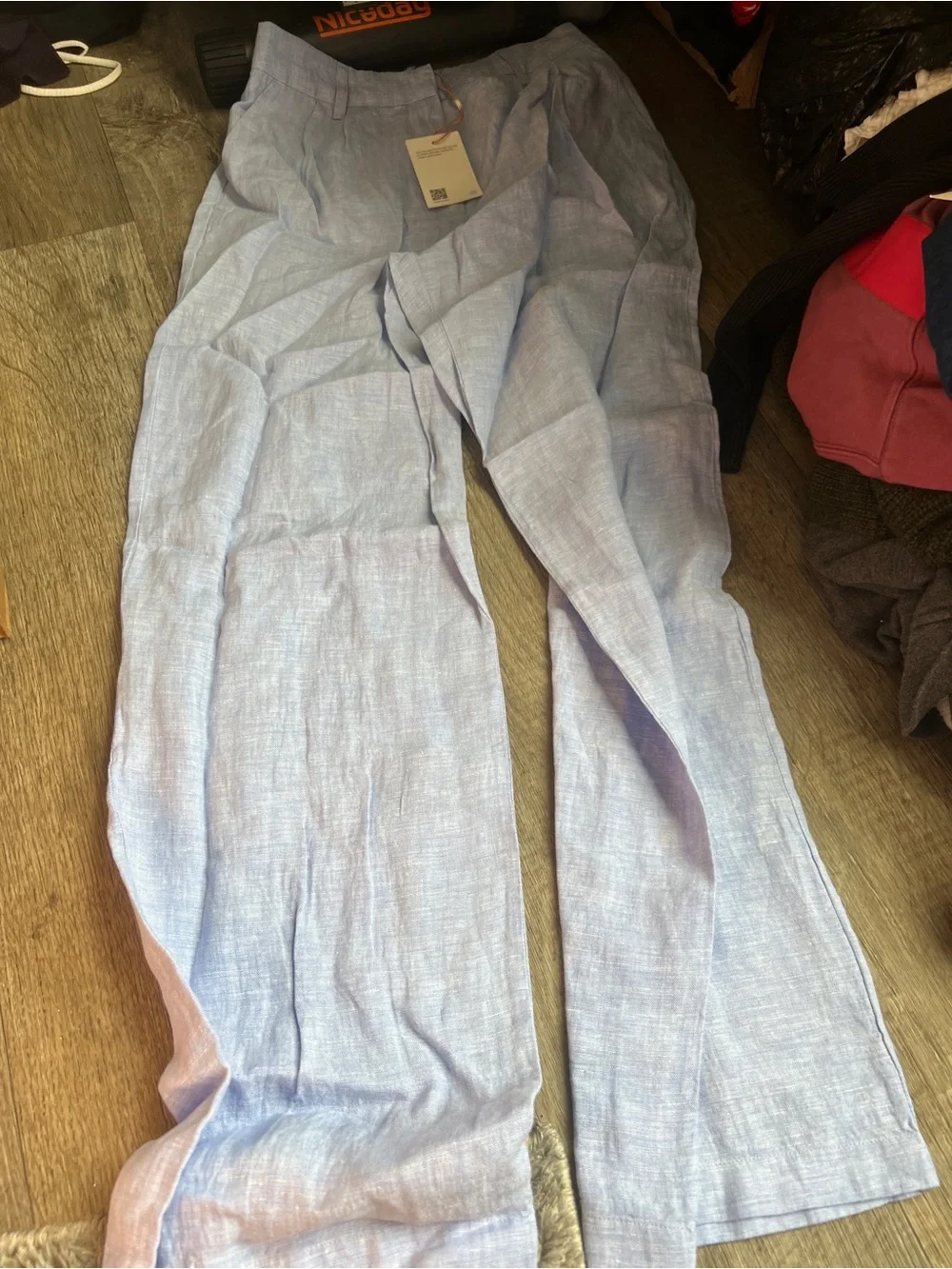 NWT quince blue linen pants size 4